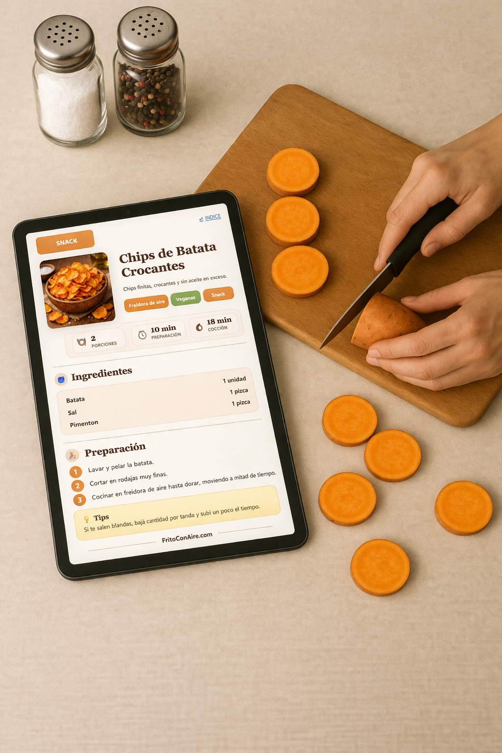 Mockup del recetario